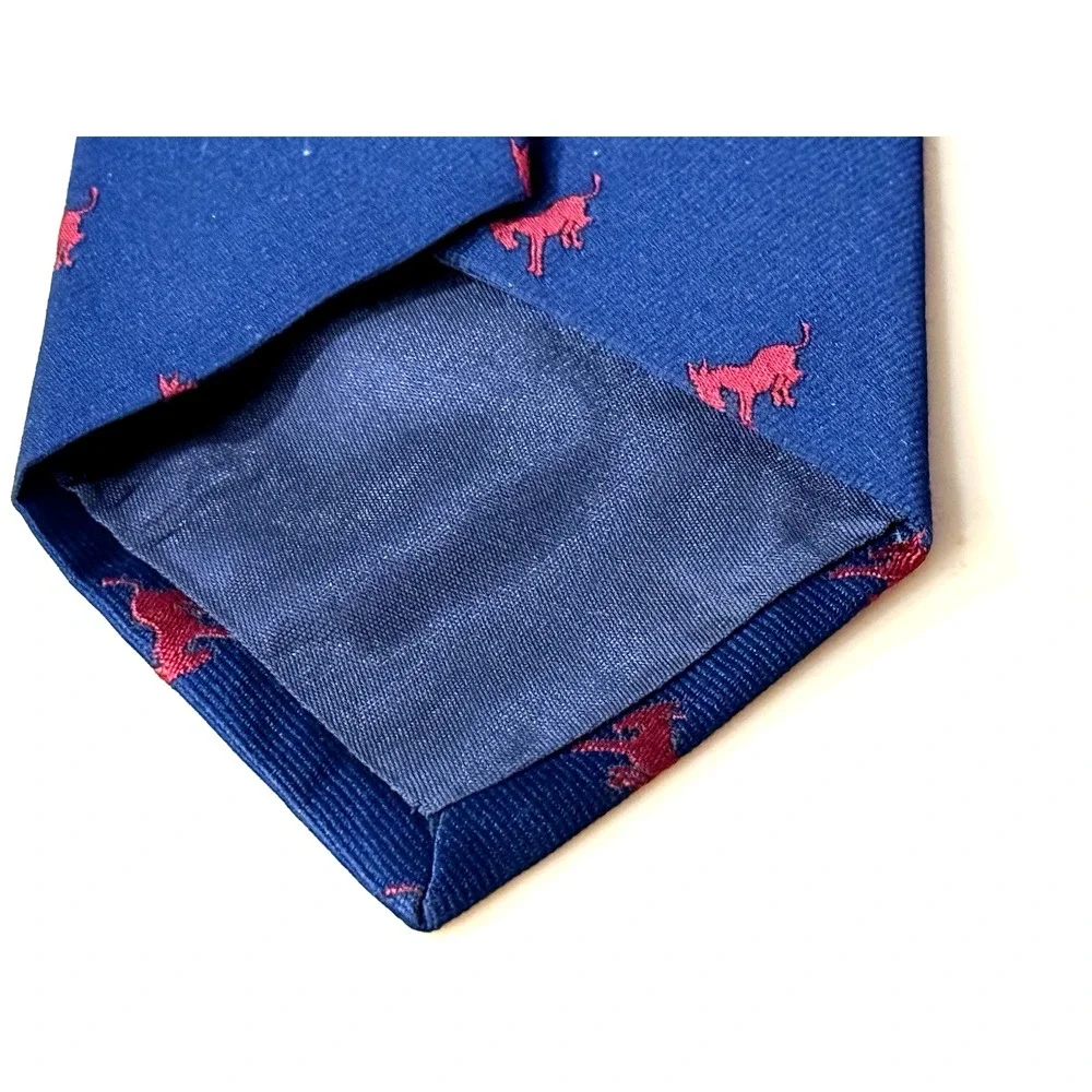 Pietpo Di Como Tie Mens Blue‎ Red Donkey All Over Print3 1/2 1982